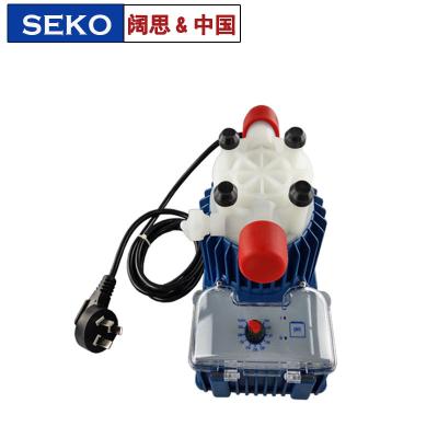 Tekna Evo系列電磁隔膜計量泵流量可選：0.4-110L/H 壓力20-0.1Bar PVDF泵頭與所有工業(yè)、污水處理和飲用水領(lǐng)域使用的化學(xué)品相兼容，陶瓷球閥的使用提高了投藥的可靠性以及整個觸液端的化學(xué)兼容性